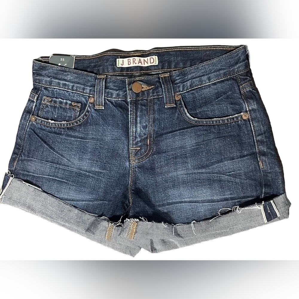 💙Nwt Womens J BRAND Scorpio Cut Off Denim Premium Dark Wash Jean Shorts Size 25